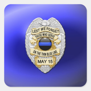 Dünne blaue Linie Eins-a-Kind Quadratischer Aufkleber