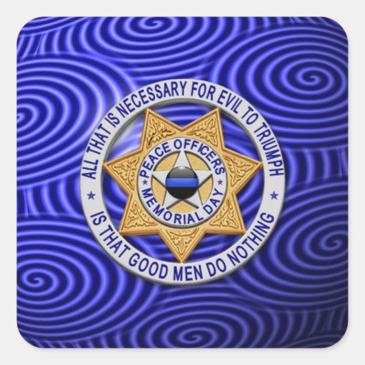 Dünne blaue Linie Eins-a-Kind Quadratischer Aufkleber (Vorderseite)