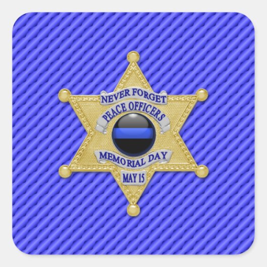 Dünne blaue Linie Eins-a-Kind Quadratischer Aufkleber (Vorderseite)