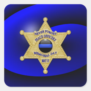 Dünne blaue Linie Eins-a-Kind Quadratischer Aufkleber