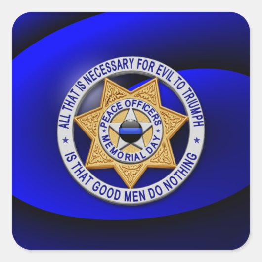 Dünne blaue Linie Eins-a-Kind Quadratischer Aufkleber (Vorderseite)