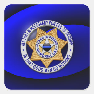 Dünne blaue Linie Eins-a-Kind Quadratischer Aufkleber