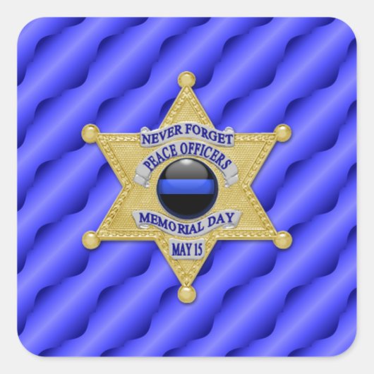 Dünne blaue Linie Eins-a-Kind Quadratischer Aufkleber (Vorderseite)