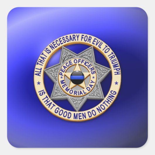 Dünne blaue Linie Eins-a-Kind Quadratischer Aufkleber (Vorderseite)