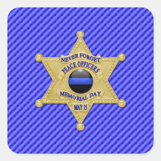 Dünne blaue Linie Eins-a-Kind Quadratischer Aufkleber (Vorderseite)