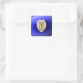 Dünne blaue Linie Eins-a-Kind Quadratischer Aufkleber (Tasche)