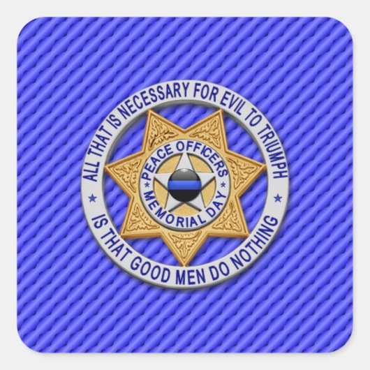 Dünne blaue Linie Eins-a-Kind Quadratischer Aufkleber (Vorderseite)