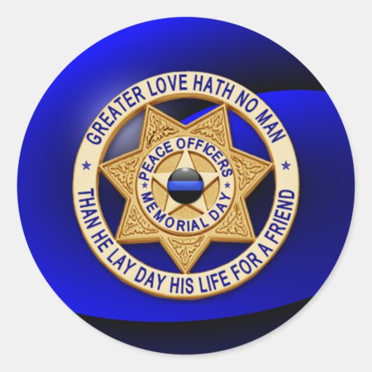 Dünne blaue Linie Eins-a-Kind Runder Aufkleber (Vorderseite)