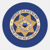 Dünne blaue Linie Eins-a-Kind Runder Aufkleber (Vorderseite)