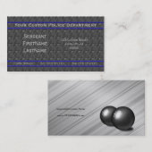 Dünne blaue Linie - Eisensauer und Stahlbälle Visitenkarte (Vorne/Hinten)