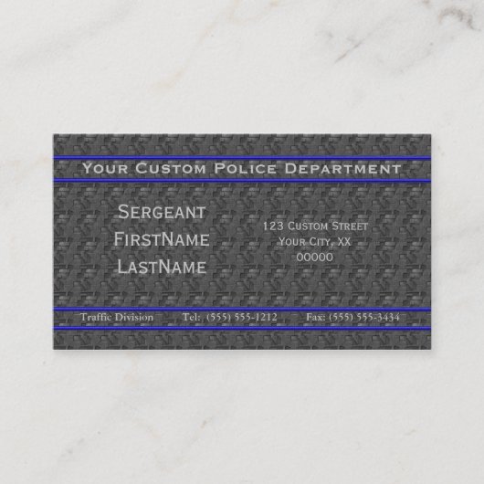 Dünne blaue Linie - Eisensauer und Stahlbälle Visitenkarte (Vorderseite)