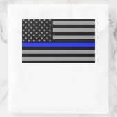 Dünne blaue Linie Flag Rechteck Glossy Stickers (Tasche)