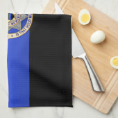 Dünne blaue Linie Flagge u. Abzeichen Geschirrtuch (Viertel Falte)