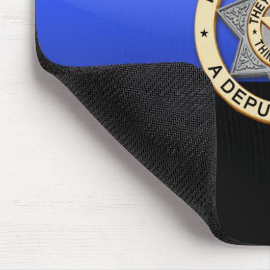 Dünne blaue Linie Flagge u. Abzeichen Mousepad (Ecke)