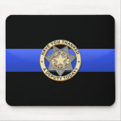 Dünne blaue Linie Flagge u. Abzeichen Mousepad (Vorne)