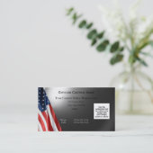 Dünne blaue Linie - Flagge und Stahlbälle Visitenkarte (Stehend Vorderseite)