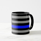 Dünne blaue Linie Flaggen-Kaffee-Tasse Tasse (VorderseiteRechts)