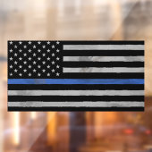 Dünne blaue Linie, geschmälerte beklagte Flagge Fensteraufkleber (Blatt 2)