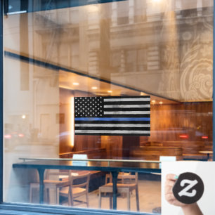 Dünne blaue Linie, geschmälerte beklagte Flagge Fensteraufkleber