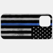 Dünne blaue Linie Geschüttelte beschädigte Flag Ca Case-Mate iPhone Hülle (Rückseite (Horizontal))