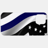 Dünne blaue Linie Geschüttelte beschädigte Flag Ca Case-Mate iPhone Hülle (Rückseite (Horizontal))