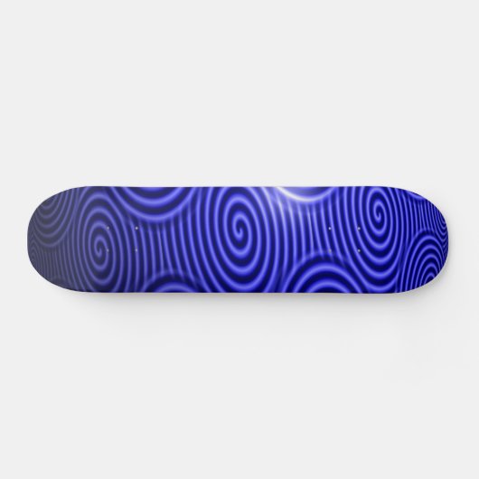 Dünne blaue Linie Glossy Swirl Skateboard (Horizontal)