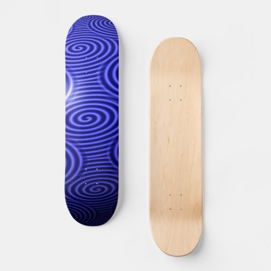 Dünne blaue Linie Glossy Swirl Skateboard (Vorderseite)