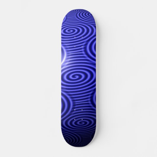 Dünne blaue Linie Glossy Swirl Skateboard (Vorderseite)