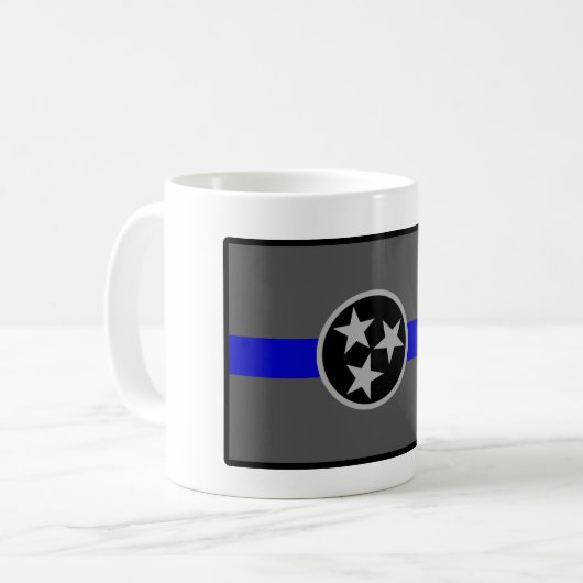 DÜNNE BLAUE LINIE KAFFEETASSE (Vorderseite Links)