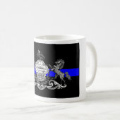 DÜNNE BLAUE LINIE KAFFEETASSE (VorderseiteRechts)