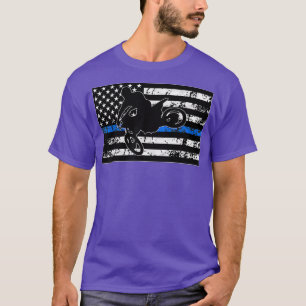 Dünne blaue Linie Motocross-Rennrad-Polizist T-Shirt
