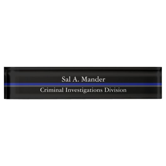 Dünne blaue Linie - Namensschild für das Leckdesig Namensplakette (Vorderseite)