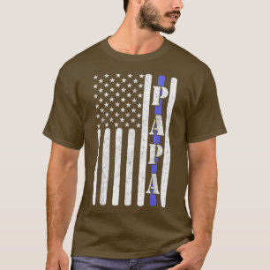 Dünne Blaue Linie Papa Vintage Polizei Amerikanisc T-Shirt