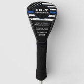 Dünne blaue Linie Personalisiert 10-7 Polizeischut Golf Headcover (Vorderseite)