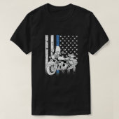 Dünne blaue Linie Polizei Motorrad Classic T-Shirt (Design vorne)