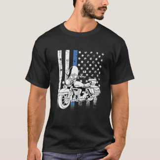 Dünne blaue Linie Polizei Motorrad Classic T-Shirt