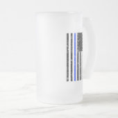 Dünne blaue Linie - Polizei-Offizier - Bier-Tasse Mattglas Bierglas (VorderseiteRechts)