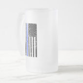 Dünne blaue Linie - Polizei-Offizier - Bier-Tasse Mattglas Bierglas (Vorderseite Links)
