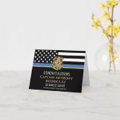 Dünne Blaue Linie Polizei Ruhestand Law Enforcemen Karte (Gelbe Blume)