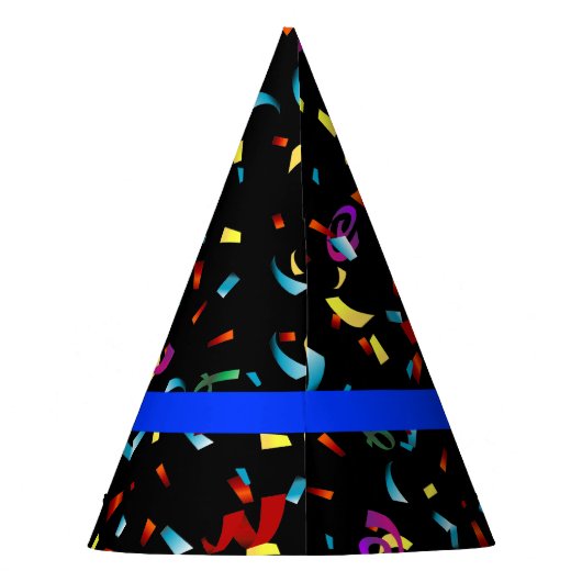 Dünne blaue Linie Polizei-Themed PartyConfetti Partyhütchen (Rückseite)