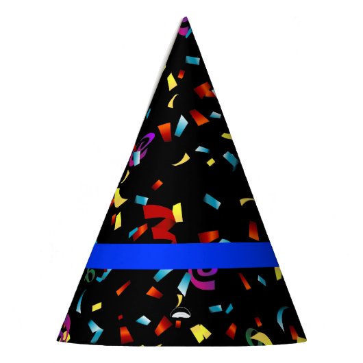 Dünne blaue Linie Polizei-Themed PartyConfetti Partyhütchen (Links)