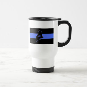 Dünne blaue Linie Reise-Tasse Maines Reisebecher
