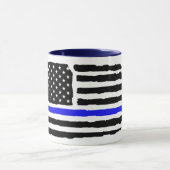 Dünne blaue Linie schützen und bedienen Tasse (Zentrum)
