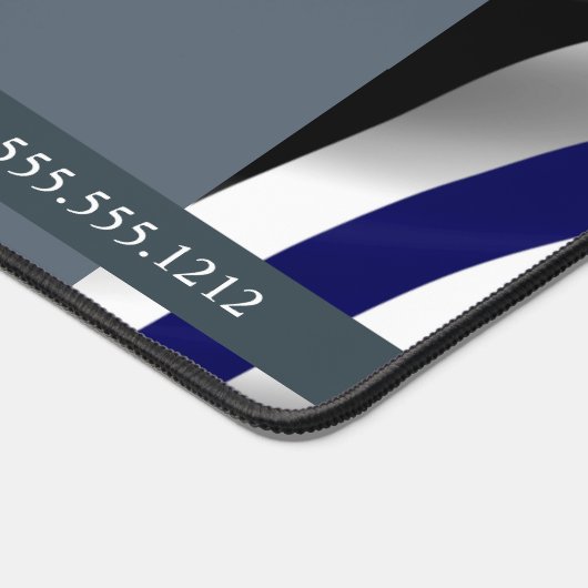 dünne blaue Linie Sergeant Rank Stripes Schreibtischunterlage (Ecke)