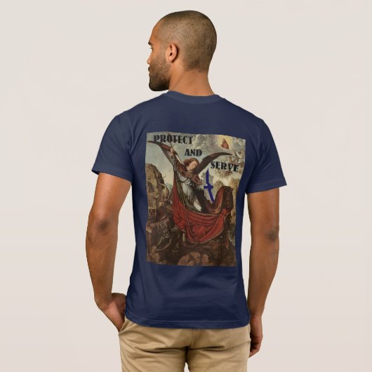 Dünne blaue Linie T - Shirt St Michael (Schwarz voll)