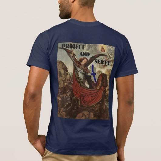 Dünne blaue Linie T - Shirt St Michael (Rückseite)