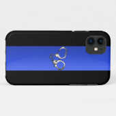 Dünne blaue Linie und Handschellen Case-Mate iPhone Hülle (Rückseite (Horizontal))