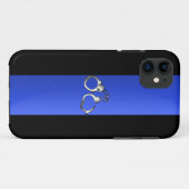 Dünne blaue Linie und Handschellen Case-Mate iPhone Hülle (Rückseite (Horizontal))