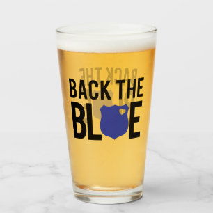 Dünne Blaue Linie Unterstütze Das Blau Polizei Unt Glas