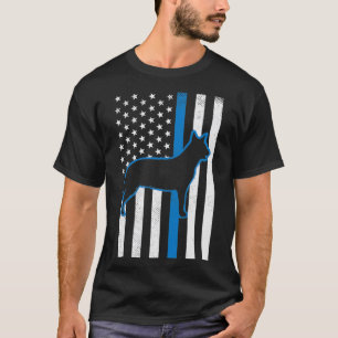 Dünne blaue Linie US-Flagge Helfer Polizei Rind Hu T-Shirt
